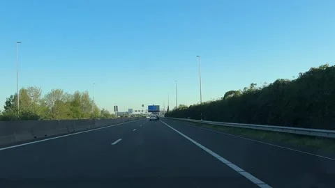 Amsterdam A10 Ring Road Traffic and Zuidas Business District Sunset Drive 스톡 동영상 337069689