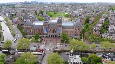 Amsterdam from above Stock Footage 144832104