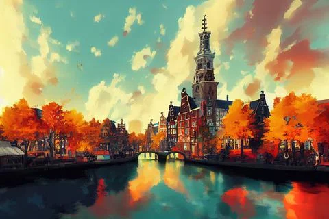 Wallpaper ID: 654507 / City, river, hd, Amsterdam, anime, Trees,  REFLECTION, macross, x, 1080P, px, 1920x1080 px, art, Netherlands,  architecture, building, boat, water free download
