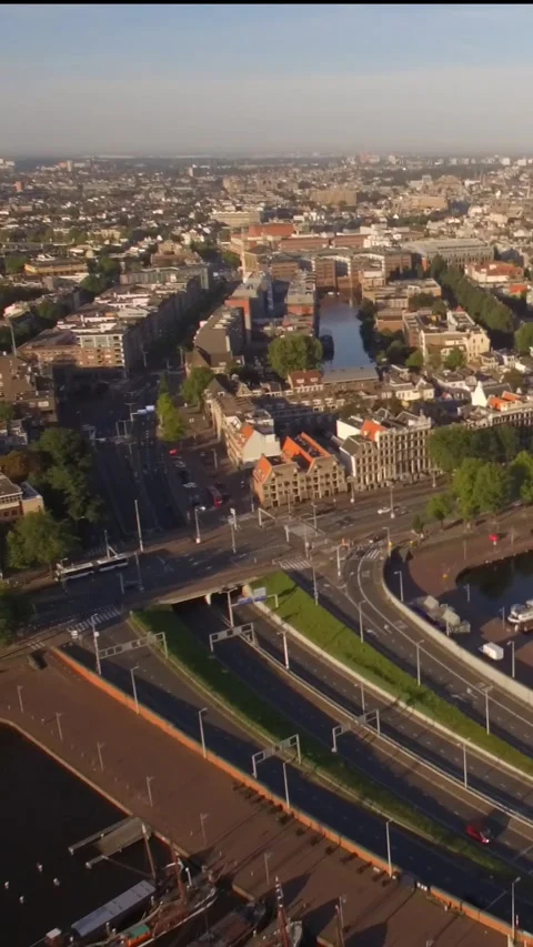 Amsterdam aerial sightseeing. Video stock 283841883