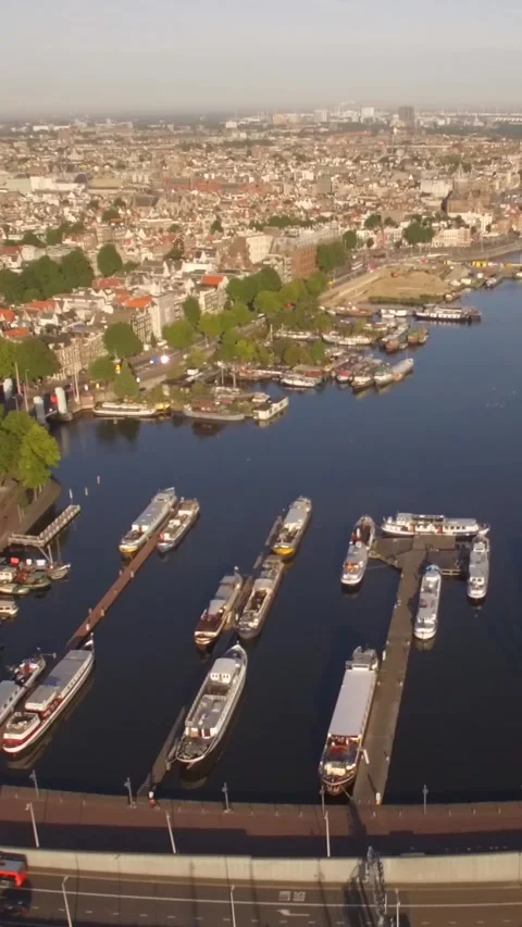 Amsterdam aerial sightseeing. Stock Footage 283841895