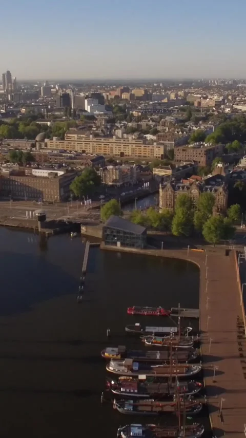 Amsterdam aerial sightseeing. Video stock 283841899