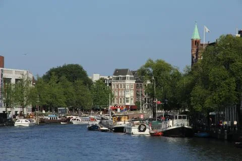 Amsterdam Amstel view Stock Photos