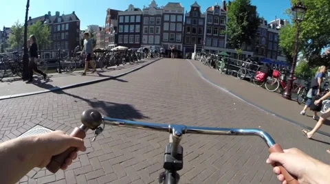 Amsterdam Bike Ride Stock Footage