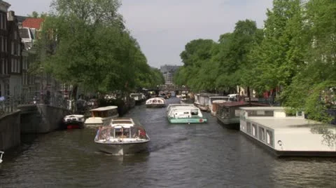 Amsterdam boat trips Stock Footage