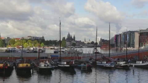 Amsterdam Boats Stock Footage 62047736