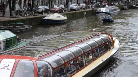 Amsterdam Boats Stockbeeldmateriaal 94458136