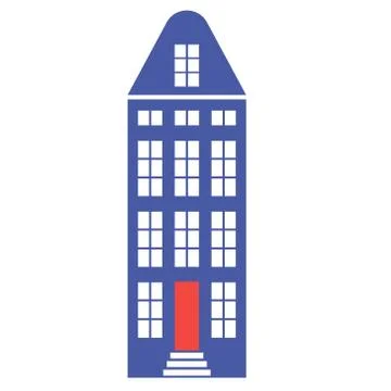 Amsterdam building flat color flat color illustration Ilustración de archivo