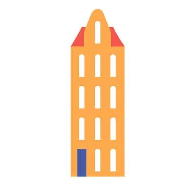 Amsterdam building flat color flat color illustration Ilustración de archivo