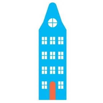 Amsterdam building flat color flat color illustration Ilustración de archivo