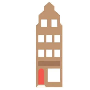 Amsterdam building flat color flat color illustration Ilustración de archivo