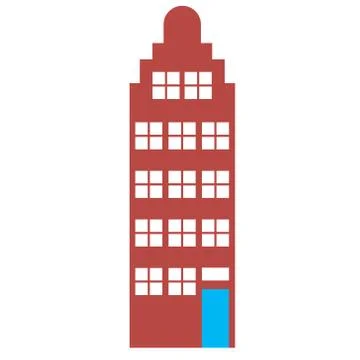 Amsterdam building flat color flat color illustration Ilustración de archivo