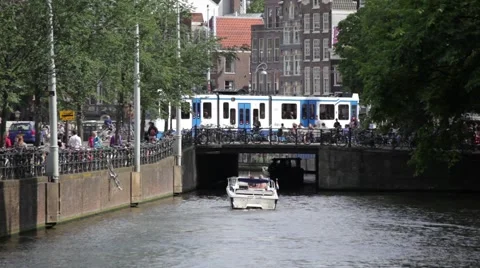 Amsterdam Canal Action Stock Footage 5500945