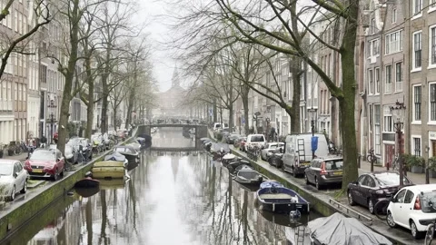 Amsterdam canal charm Stock Footage 312464528