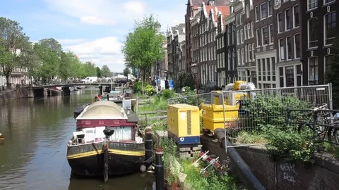 Amsterdam canal dock Video stock 77255252