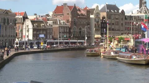 Amsterdam Canal Stock Footage 10704375
