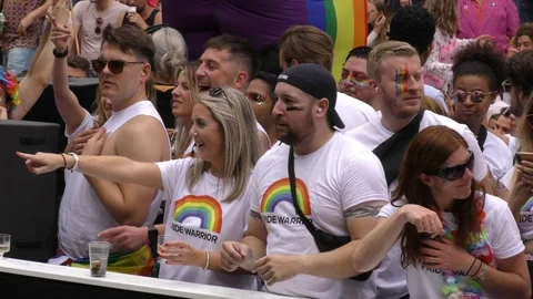 Amsterdam Canal Pride 2019 compilation Stock Footage 128398402