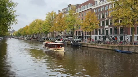 Amsterdam Canal Tour Boat Видео 255291453