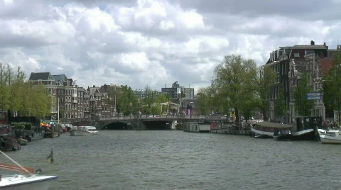 Amsterdam canal view Stock Footage 572264