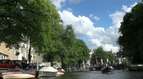 Amsterdam canal view Stock Footage 12049142