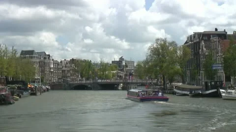 Amsterdam canal view (timelapse) Stock Footage 12453995