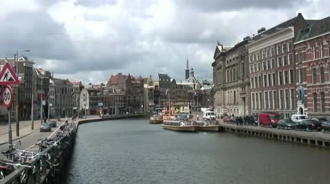 Amsterdam canal view (timelapse) Stock Footage 12454031