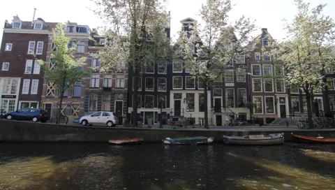 Amsterdam Canals 01 Stock-Footage 3852344
