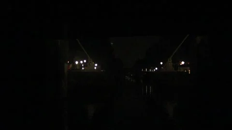 Amsterdam canals by night Stock Footage 41686336