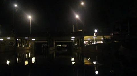 Amsterdam canals by night Stock Footage 41686382