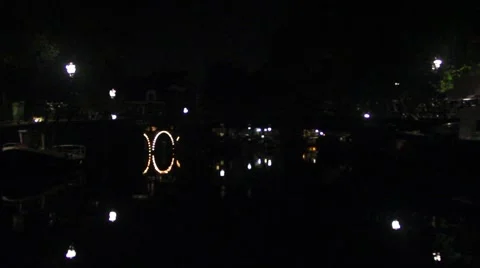 Amsterdam canals by night Stock Footage 41686442
