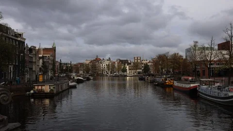 Amsterdam Canals Time Lapse Stock Footage 123720191