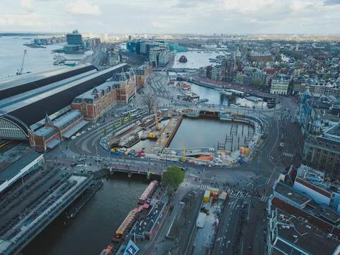 Amsterdam Centraal Construction Stock Photos