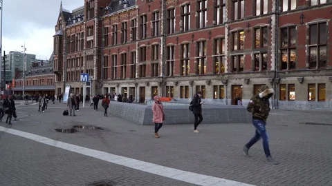 Amsterdam Centraal Station Stock Footage 87434328