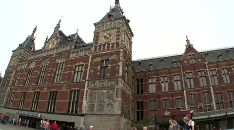Amsterdam Centraal Station Front View Stock Footage 52918591