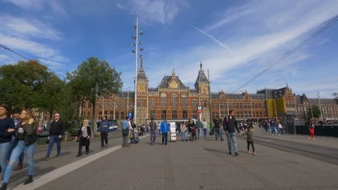 Amsterdam Central Station Stock Footage 95385748