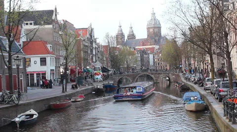 Amsterdam channel Video stock 25779191
