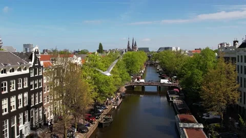Amsterdam city Aerial view of Stock Video Pond5