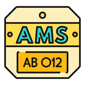 Amsterdam city code ams license plate icon 스톡 일러스트