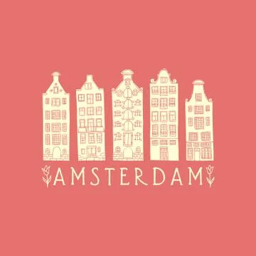 Amsterdam city poster Illustrazione stock
