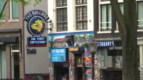 Amsterdam Coffee Shop Stock Footage 10701043