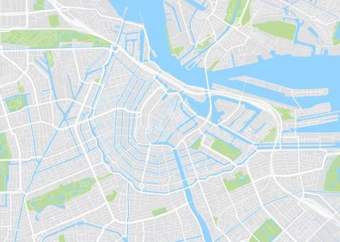 Amsterdam colored vector map Stock Illustration