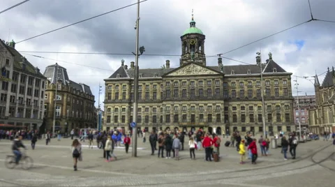 Amsterdam Dam square time lapse UHD Stock Footage 50508701