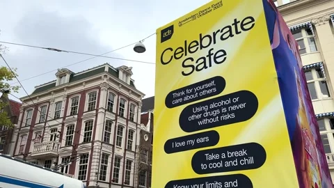 Amsterdam Dance Event ADE flags and banners Stock Footage 254942395