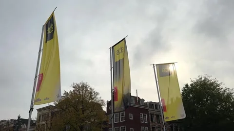 Amsterdam Dance Event ADE flags Stock Footage 254943021