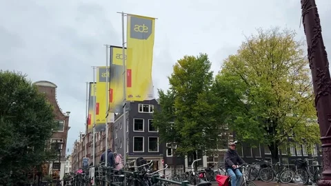 Amsterdam Dance Event ADE flags Stock Footage 254956504