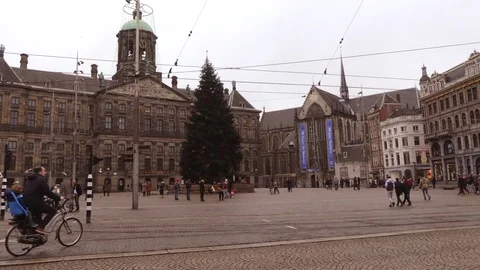Amsterdam downtown cloudy day Stock Footage 71838068