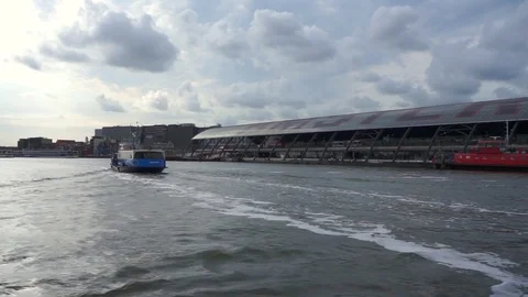 Amsterdam Ferry River Stock Footage 119410497