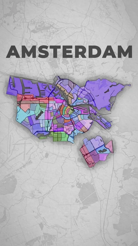 Amsterdam (map) Stock Footage 259638284