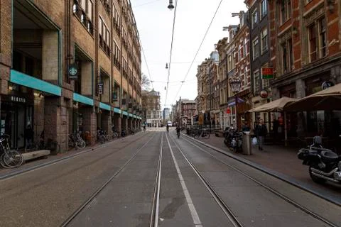 Amsterdam, March 17, 2017: Street viewfrom Amsterdam, where involves too ma.. Foto stock