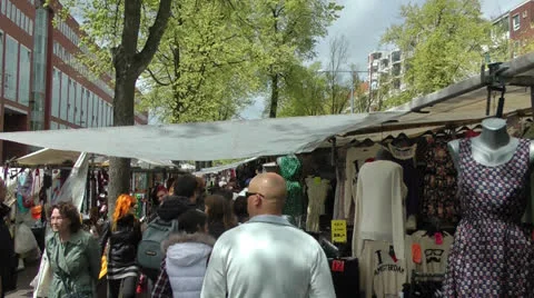 Amsterdam Market Stock Footage 25897904